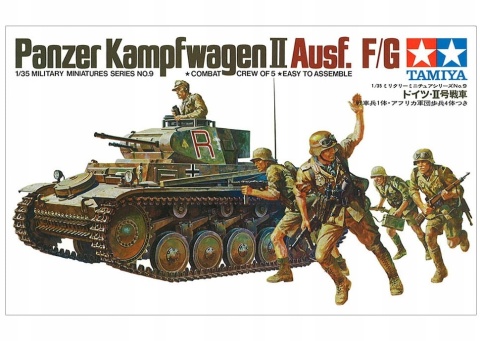 Model niemieckiego czołgu Panzer Kampfwagen II Ausf. F/G Tamiya Skala 1:35 35009