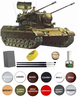 Model niemieckiego czołgu przeciwlotniczego Flakpanzer Gepard Tamiya Skala 1:35 35099