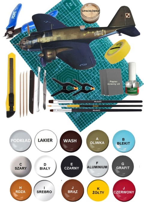 Model plastikowego samolotu do sklejania ŁOŚ I Zestaw MC Skala 1:72 040062