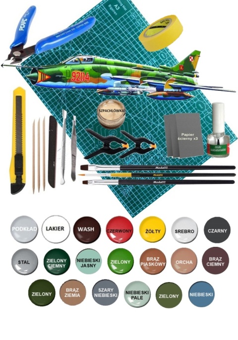 Model plastikowy samolot zestaw modelarski Su-22M-4R MisterCraft skala 1:72