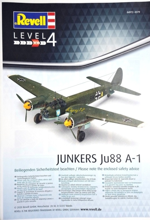 Model samolotu do sklejania Junkers Ju88 A-1 Battle of Britan Revel skala 1:72 _04972