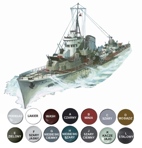 Okręt polski niszczyciel ORP Błyskawica skala 1:400 Mirage 400615