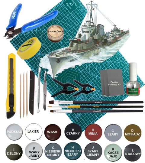 Okręt polski niszczyciel ORP Błyskawica skala 1:400 Mirage 400615