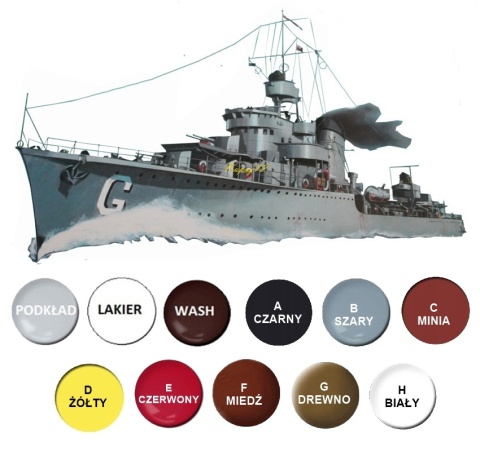 Okręt polski niszczyciel ORP Grom skala 1:400 Mirage 400612