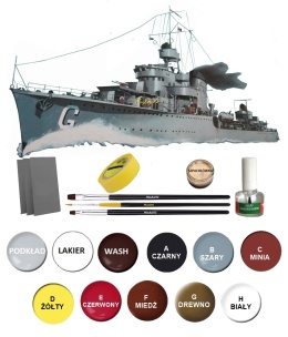 Okręt polski niszczyciel ORP Grom skala 1:400 Mirage 400612