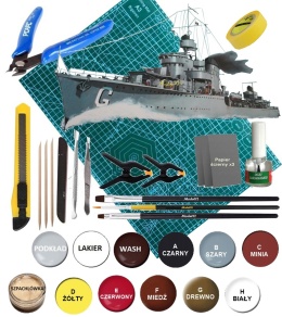 Okręt polski niszczyciel ORP Grom skala 1:400 Mirage 400612