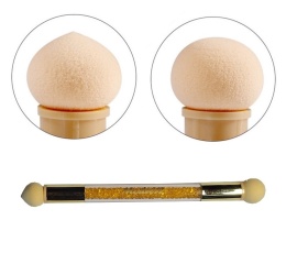 Pędzelek Aplikator do ombre stempel do lakierów hybrydowych pędzel + 10 gąbek