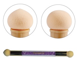 Pędzelek Aplikator do ombre stempel do lakierów hybrydowych pędzel + 10 gąbek