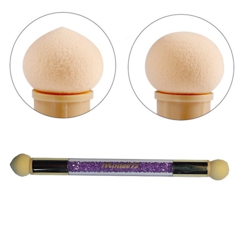 Pędzelek Aplikator do ombre stempel do lakierów hybrydowych pędzel + 10 gąbek