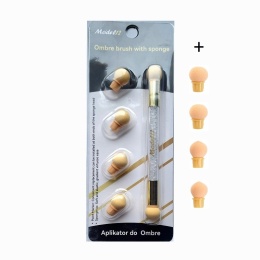 Pędzelek Aplikator do ombre stempel do lakierów hybrydowych pędzel + 10 gąbek