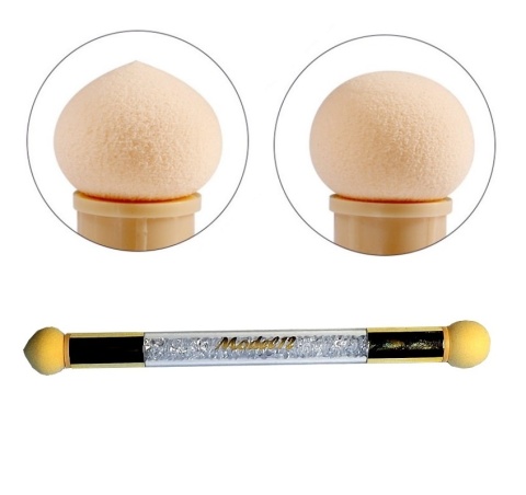 Pędzelek Aplikator do ombre stempel do lakierów hybrydowych pędzel + 10 gąbek