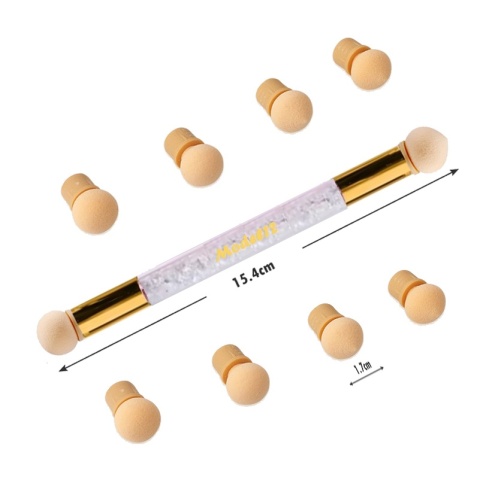 Pędzelek Aplikator do ombre stempel do lakierów hybrydowych pędzel + 10 gąbek