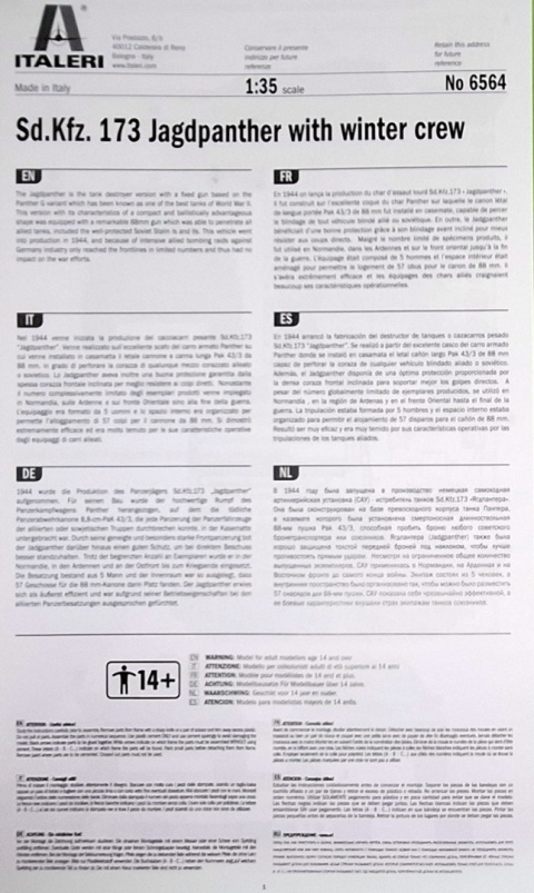 CZOŁG, niemieckie działo Jagdpanther z załogą Italeri skala 1:35 6564
