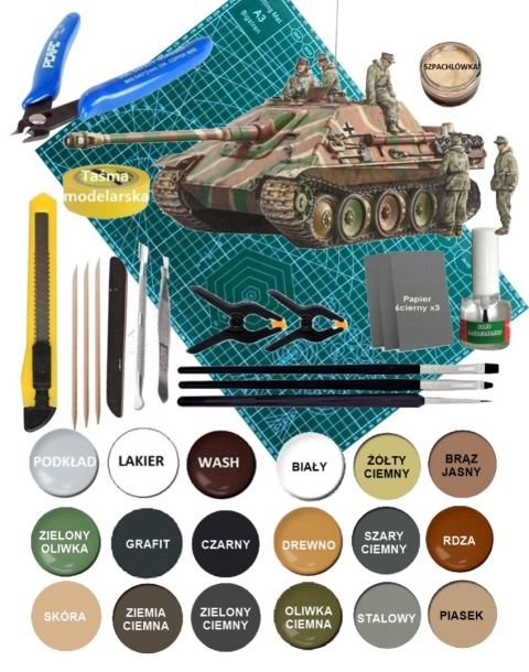 CZOŁG, niemieckie działo Jagdpanther z załogą Italeri skala 1:35 6564