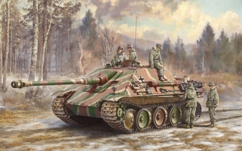 CZOŁG, niemieckie działo Jagdpanther z załogą Italeri skala 1:35 6564