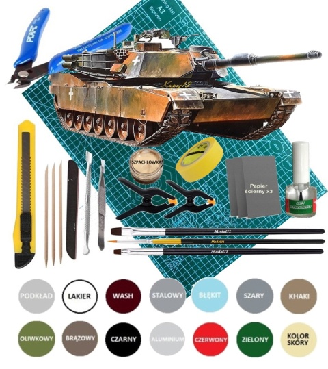 MODEL plastikowy czołg do sklejania M1A1 Abrams Tank Ukraine Tamiya Skala 1:35 25216