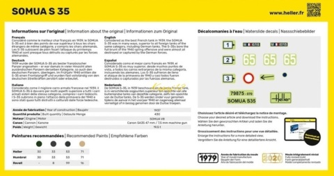 Model francuskiego czołgu Somua S 35 Heller skala 1:72