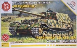 Model niemieckiego czołgu Ferdynand SD.KFZ. 184 Zvezda Skala 1:72 5041