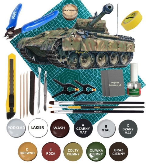 Model niemieckiego czołgu Panther Ausf.A Sd. Kfz.171 Italeri Skala 1:72 7018