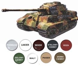 Model niemieckiego czołgu Tygrys Sd. KFZ. 182 King Tiger Italeri Skala 1:72 7004