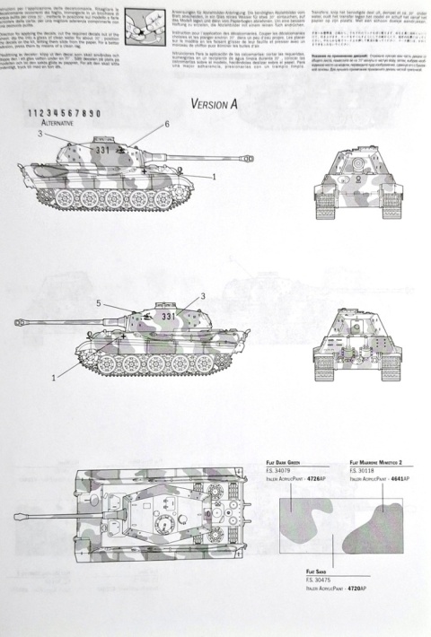 Model niemieckiego czołgu Tygrys Sd. KFZ. 182 King Tiger Italeri Skala 1:72 7004