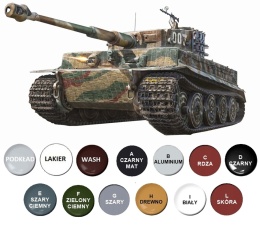 Model niemieckiego czołgu Tygrys VI Tiger I Ausf E. Italeri Skala 1:35 6754