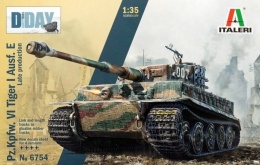Model niemieckiego czołgu Tygrys VI Tiger I Ausf E. Italeri Skala 1:35 6754