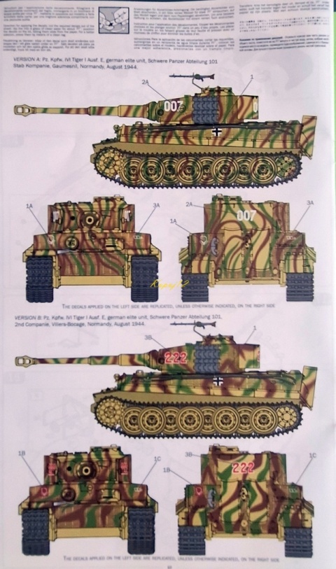 Model niemieckiego czołgu Tygrys VI Tiger I Ausf E. Italeri Skala 1:35 6754