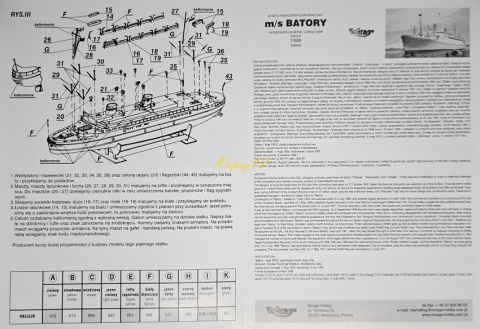 Polski statek pasażerski m/s Batory skala 1:500 Mirage 500602