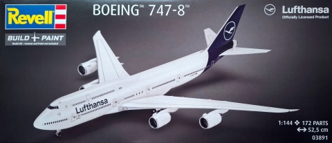 BOEING 747-8 Lufthansa duży plastikowy model do sklejania samolotu pasażerskiego Revell Skala 1:144_03891