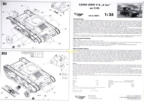 Model czołgu VICKERS-ARMSTRONG MK F/45 Mirage skala 1:35_355011