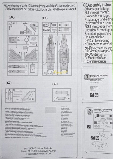 Model samolotu do sklejania F-16CJ-52+Tiger Demo Team MisterCraft skala 1:72 041156