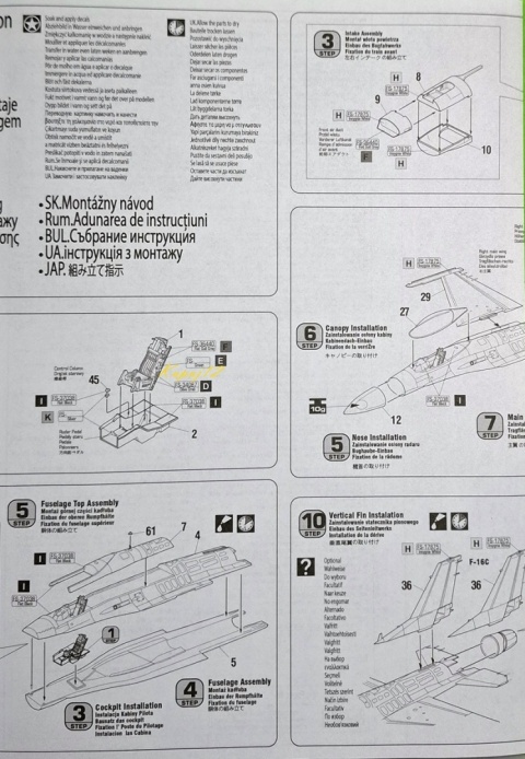 Model samolotu do sklejania F-16CJ-52+Tiger Demo Team MisterCraft skala 1:72 041156