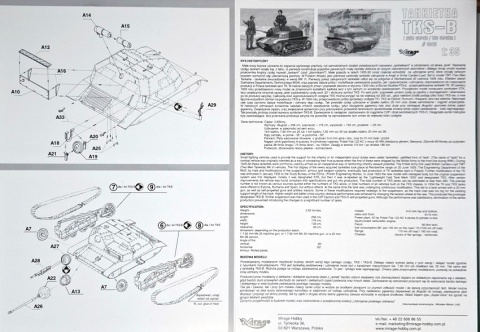 Plastikowy model czołgu Tankietka TKS-B Mirage skala 1:35_354013
