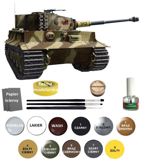 Plastikowy model czołgu Tygrys Tiger-I Ver. Late Academy Skala 1:72 13431