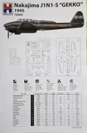 Plastikowy model samolotu Nakajima J1N1-S Gekko Hobby 2000 Skala 1:72 72054