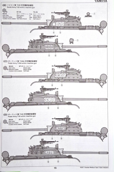 MODEL do sklejania rosyjski czołg T-55A Tamiya Skala 1:35