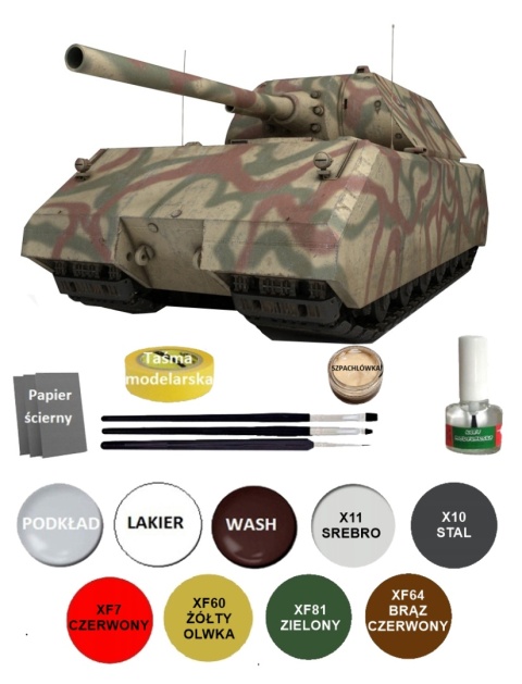 Model superciężkiego niemieckiego czołgu Maus Mysz Zvezda Skala 1:72 5073