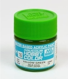 Mr.Hobby Color H016 Yellow Green Zielona błyszcząca. Farba modelarska akryl 10 ml