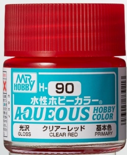 Mr.Hobby Color H090 Clear Red. Czerwony. Farba modelarska akryl 10 ml