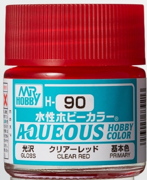 Mr.Hobby Color H090 Clear Red. Czerwony. Farba modelarska akryl 10 ml