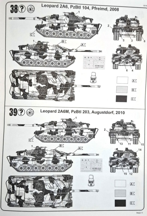 Plastikowy model czołgu Niemiecka Armia Leopard 2A46/A6M Revell Skala 1:72 03180