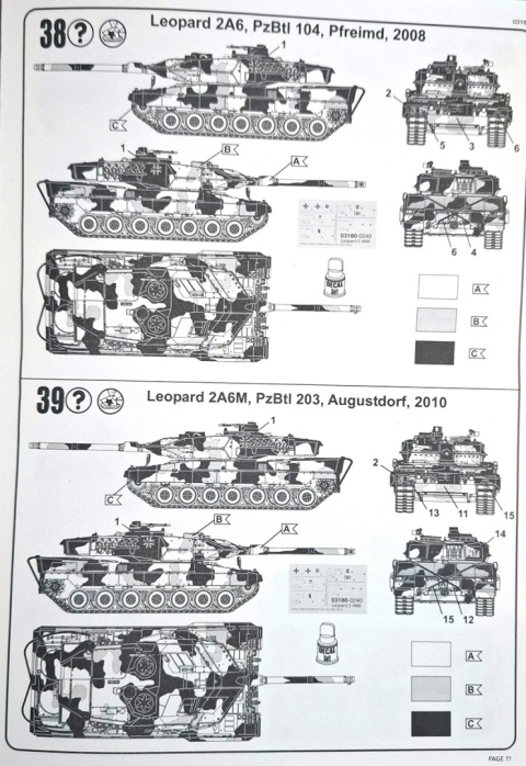 Plastikowy model czołgu Niemiecka Armia Leopard 2A46/A6M Revell Skala 1:72 03180
